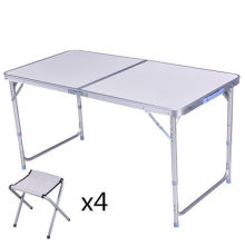 Outdoor foldable aluminum picnic table and chairs/portable camping table sets
